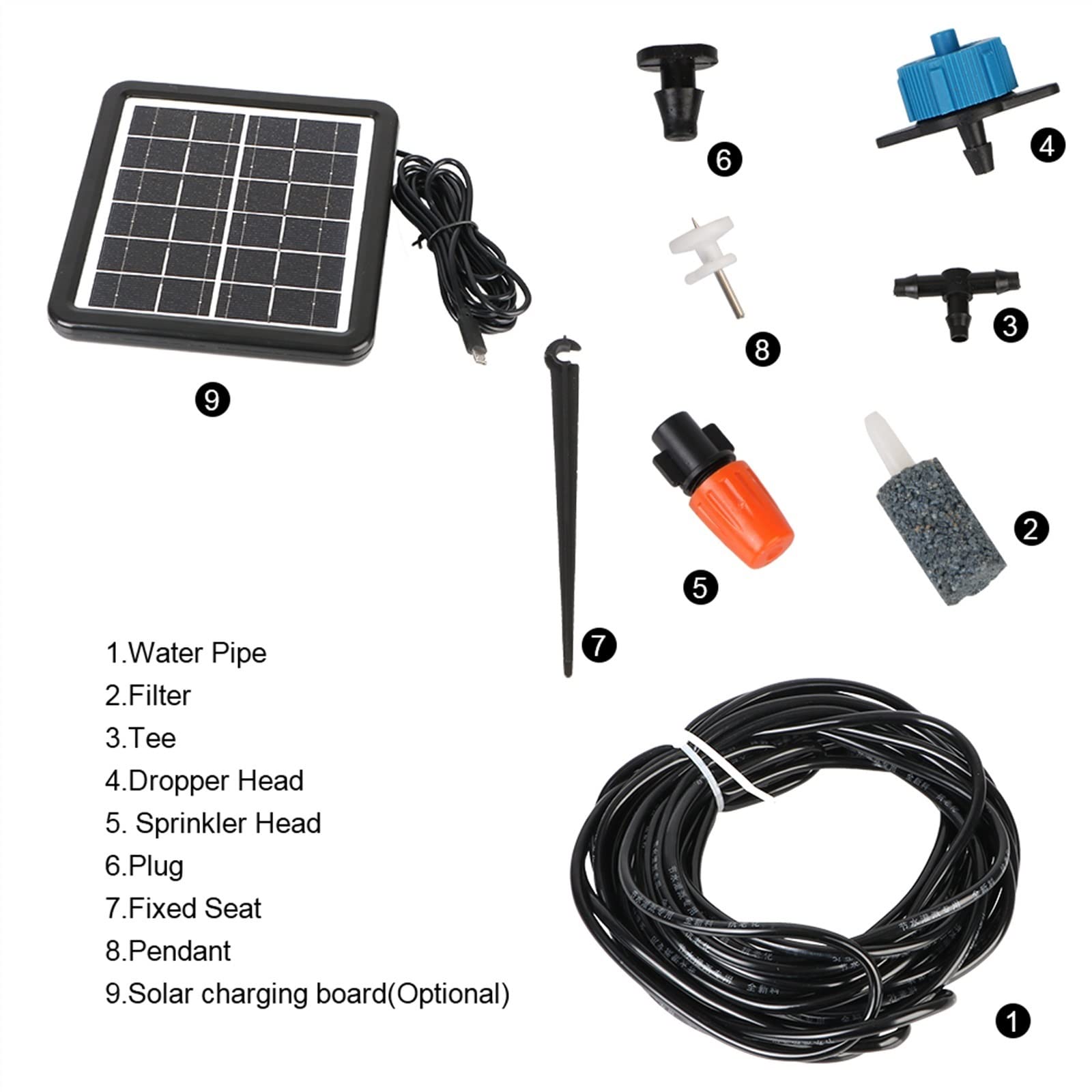 Kit di irrigazione a goccia automatica Timer di irrigazione for irrigazione digitale Wifi Tuya Controller di irrigazione a micro-drip del timer automatico intelligente con pannello solare per Piante i