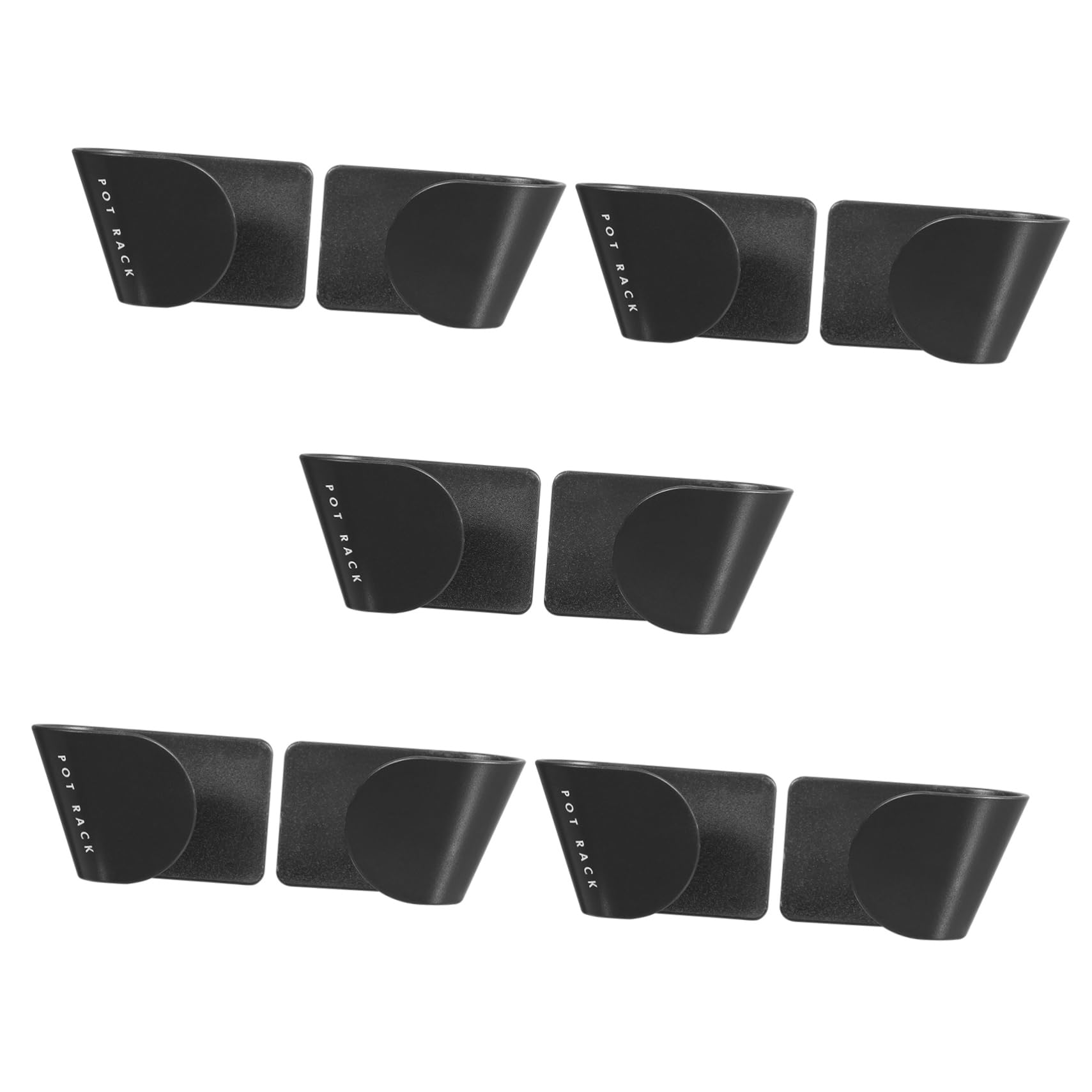 Cabilock 5pairs Pan Lid Organizer Punch Adhesive Holders for Kitchen Utensils Wall-mounted Storage Rack Black Space-saving for Pot Covers