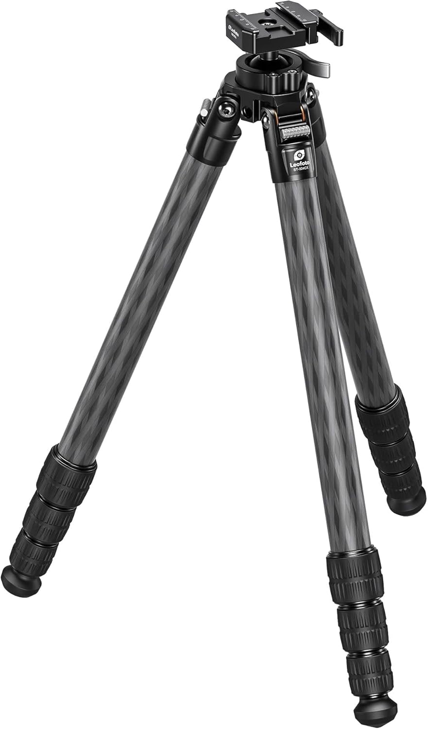 Leofoto ST-X ST-324 CX Carbon Fiber Tripod with Integrated Lever-Control Ball Head, Arca and Pick Hybrid Lever, Large Rubber Feet, Portable and Sturdy (ST-324CX-ARCA)