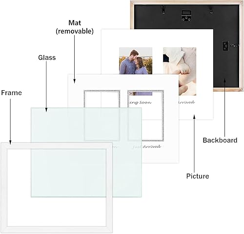 Miniatura 6 de Golden State Art colección de marcos para bebé, marco de foto de madera color blanco con fondo, Blanco, 11x14