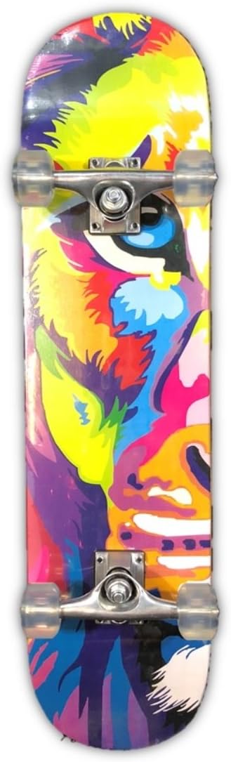 DreadXBoards Double Kick Tail 31-inch Concave Skateboard with Heavy-Duty Griptape, Trucks & Wheels