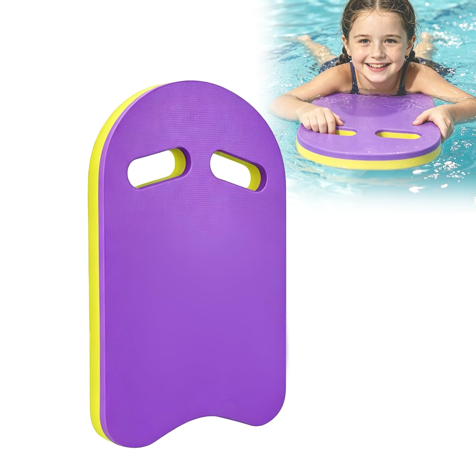 Swimming Board, Foam Swimming Board,Unisex Swimming Kickboards With Handles, Foam Swimming Kickboard with Handles,Swim Training Equipment,Best for Swim Practice & Water Workouts (Purple, U shape)