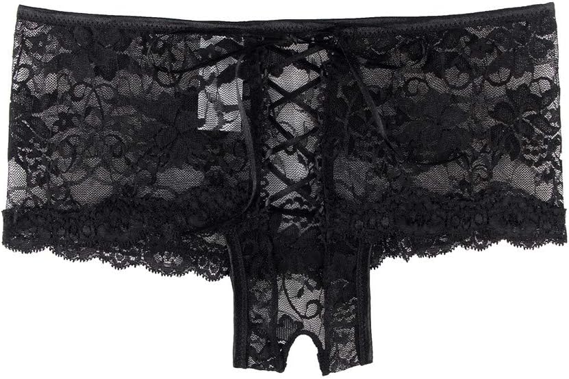 ohyeah Women Lace Boyshort Panty Lace Trim Boyshort Plus Size Underwear