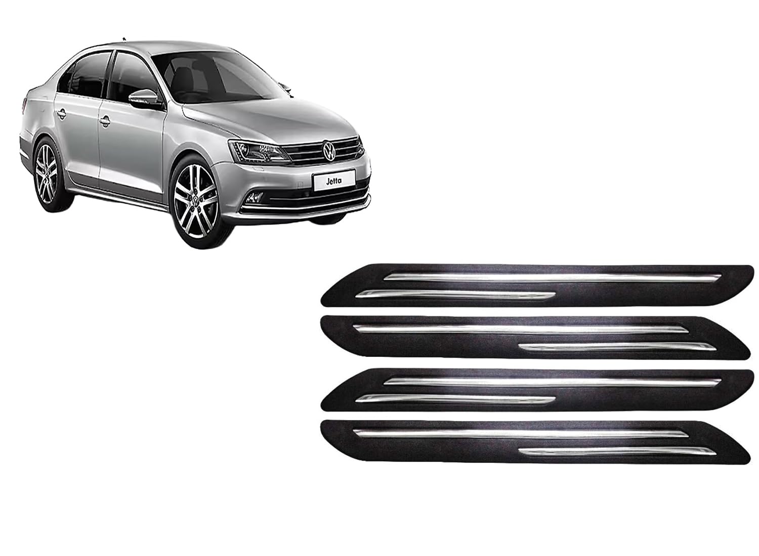 Car Accessories - Car Bumper Guard Scratch Protector Compatible with Volkswagen Jetta Accessories All - Durable & Flexible Design (Set of 4 Pieces)