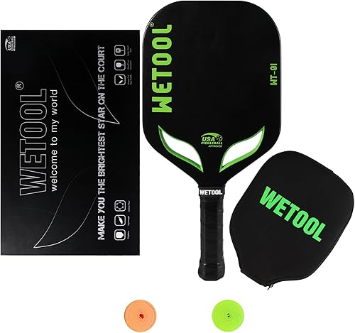 Miniatura 7 de WETOOL Edgeless Pickleball Paddles, USAPA Approved, Carbon Fiber, Thermoformed Unibody Construct, Textured Surface Massive Sweet Spot Pickleball