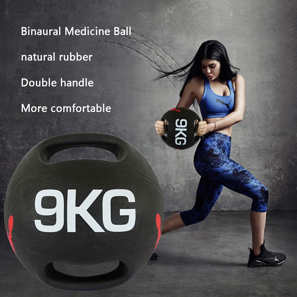 Pelota Medicinal Binaural Bolas De Medicina, Pelota De Goma Maciza, La Aptitud del Entrenamiento del Equilibrio Bouncy Ball, Coloridas Bolas De Gravedad, 3kg, 4kg, 5kg, 6kg, 7kg, 8kg, 9kg, 10kg