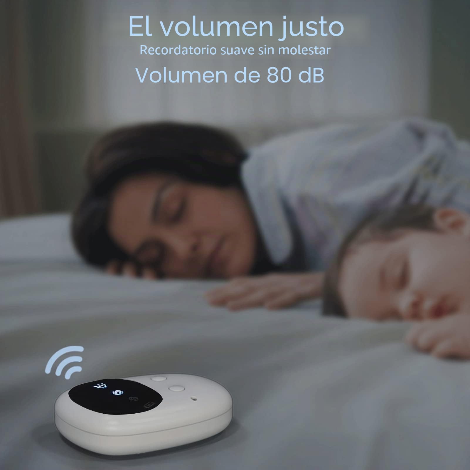 Sunnyushine enuresía inalámbrica, alarma Pipi recargable con receptor para niños Grils Kids Potty Training Cuidado las personas mayores, alcance 1020 m, sensor orina con sonido