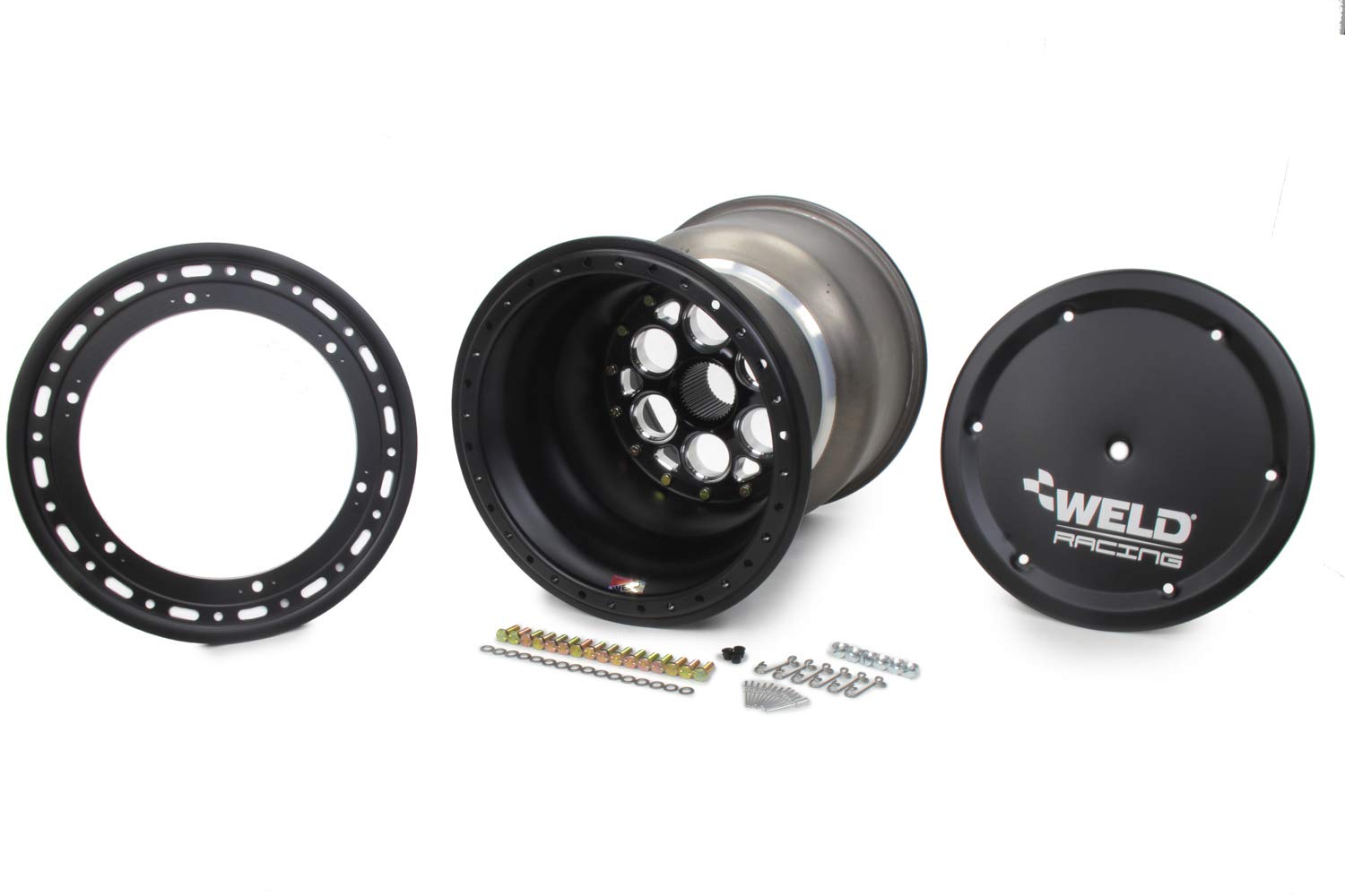 Wheel, 42 Spline Magnum, 15 x 17 in, 7.000 in Backspace, 42 Spline, Bead Lock, Cover Included, Aluminum, Black Anodize, Each by Weld Racing – 42 stopa, Model 735B-517B57-6