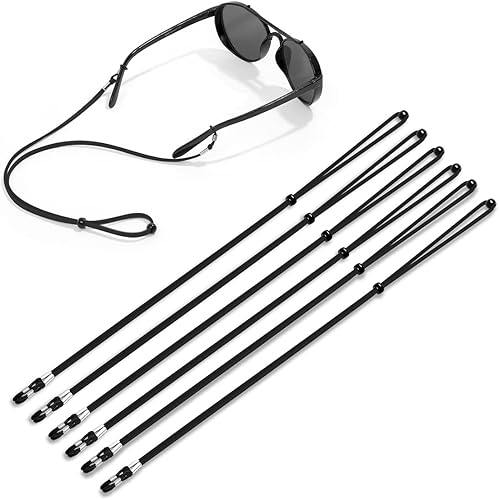 Correa para lentes (6 unidades) para gafas deportivas, cordón ajustable para lentes de sol, soporte para el cuello, retenedor de cordón para hombres