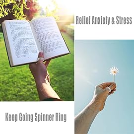 AmorArtSky Anxiety Ring for Women Men, Titanium Stainless Steel Spinner Ring, 5 Colors, 6MM, Size 6-10, 3 Styles Anxiety Ring-Moon Star, Sandblasted Finished, Hollow Outer