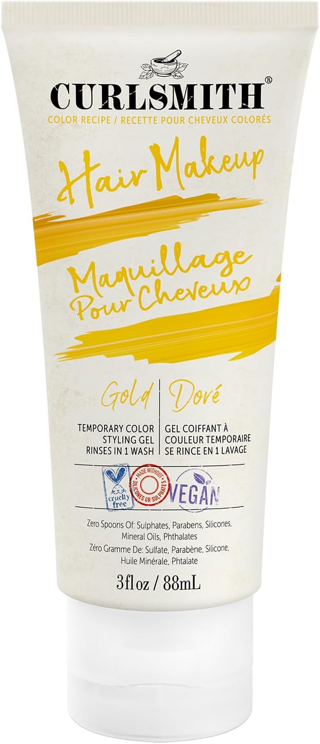 Curlsmith - Hair Makeup - Vegan Temporary Hair Color and Styling Gel, Gold (89ml)