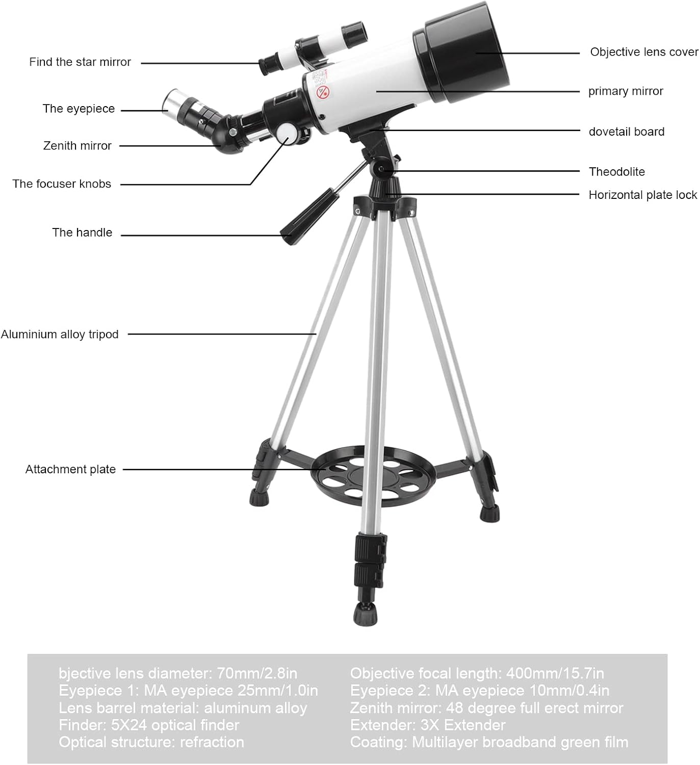 おすすめ特集 望遠鏡 調整可能な70mm口径キッズ天体望遠鏡ポータブル多目的三脚付き大人用 Www Larrypolatsch Com