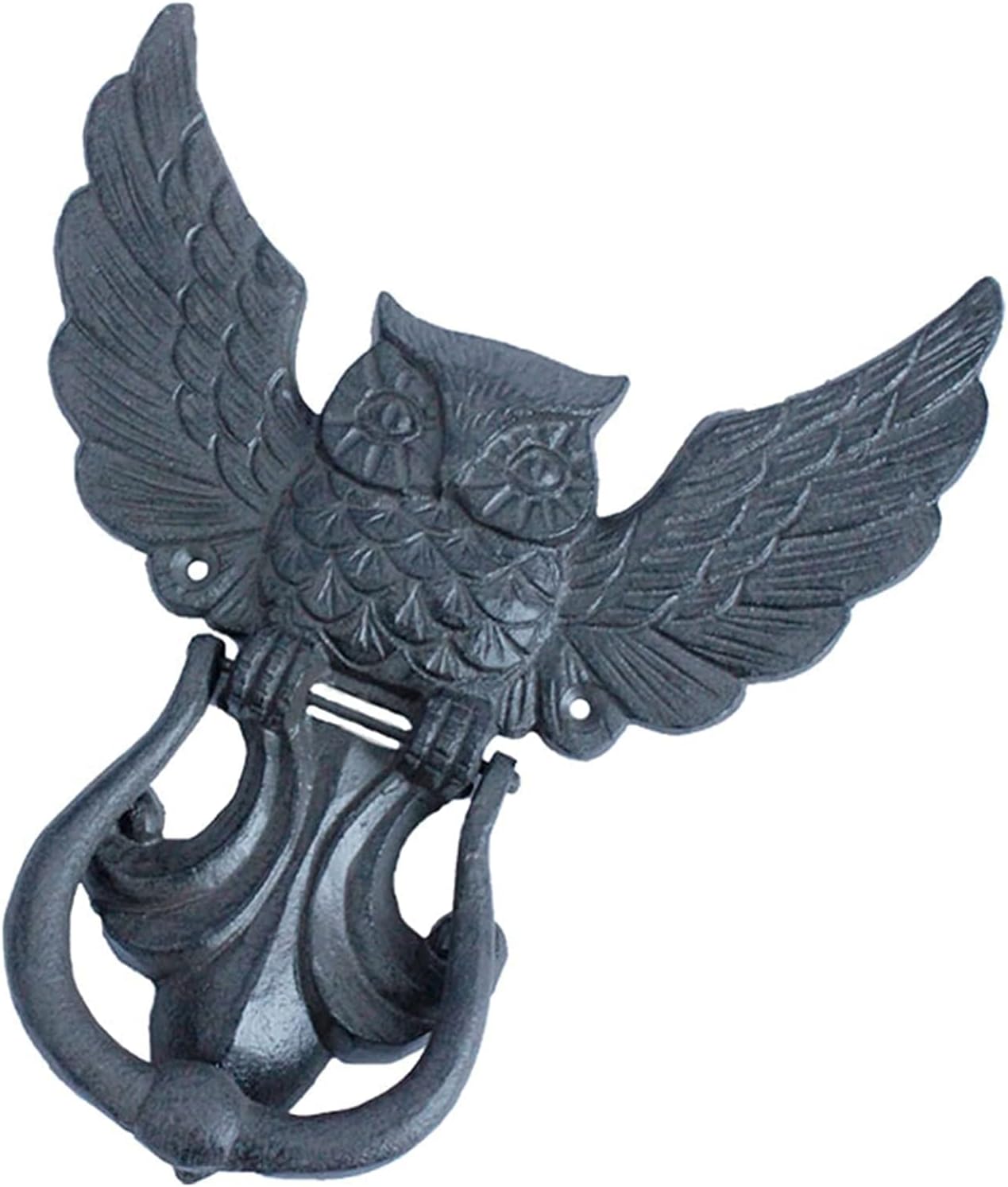 JYDQM Door Knocker for Front Door Home Decorative Owl-Shape Door Vintage Antique Cast Iron, Gate for Front Door, 9inch Tall, Door Pull/Handle, Housewarming Gifts