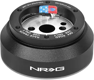 NRG Innovations Racing Style Steering Wheel Quick Release Short Hub Adapter, 6 X 70mm Bolt Pattern, Black