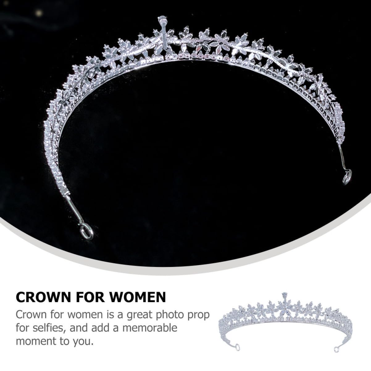 Mikinona Tiara De Para Novia Incrustaciones De Circonita Cúbica Tocado De Boda Para Mujer Para Ceremonia De Despedida De Soltera