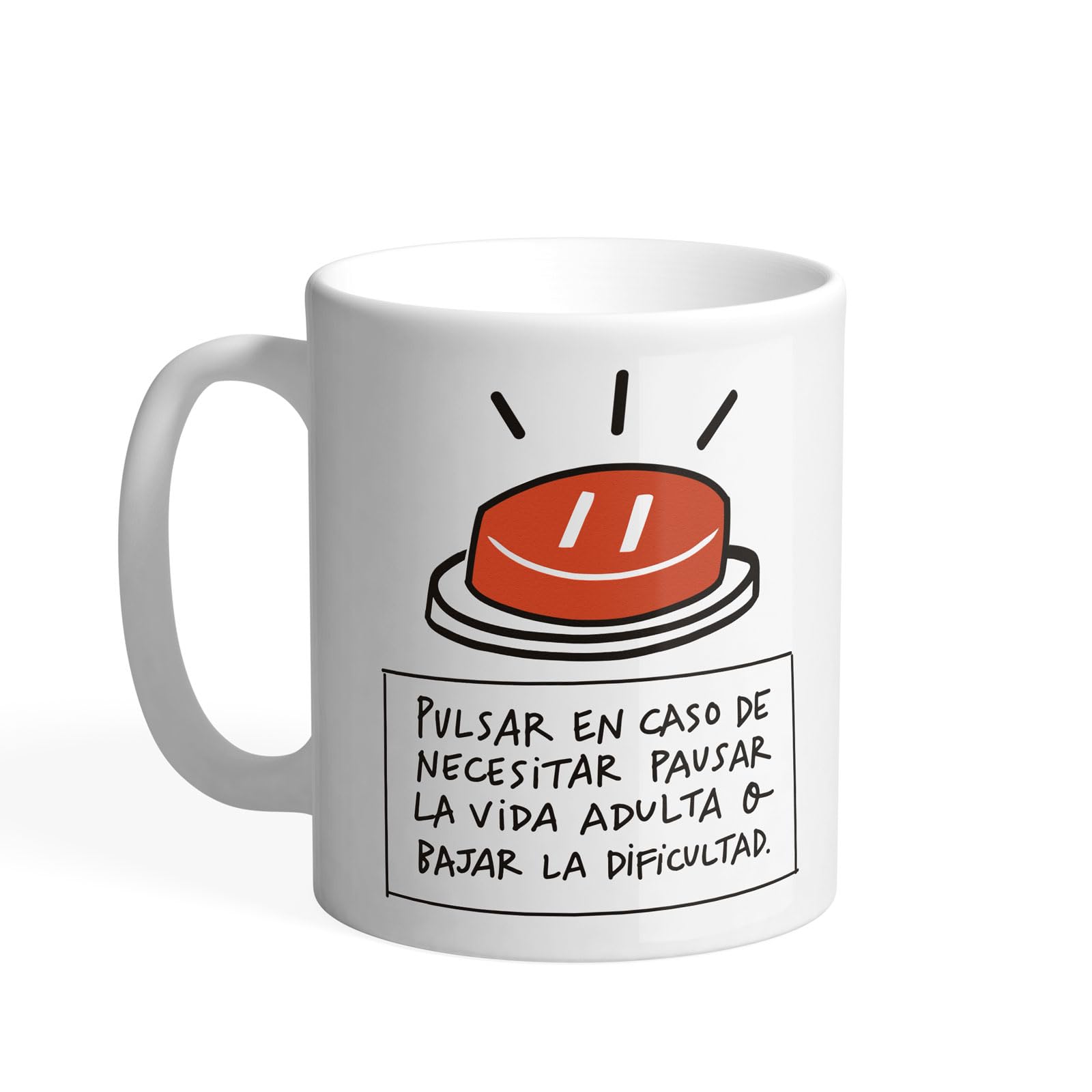 Pedrita Parker Breakfast Mug Coffee Origianl Mug – Button Adult Life – White Ceramic Mug, 330 ml