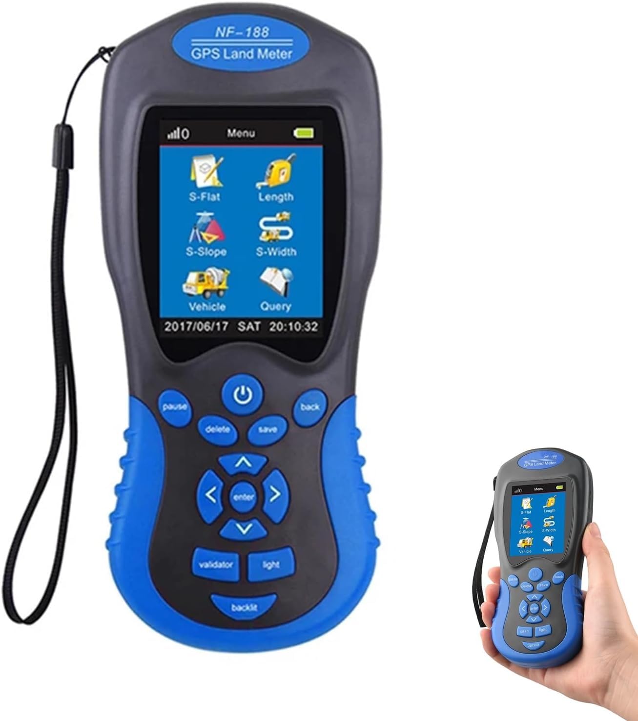 GPS Area Miernik, satelitarne urządzenie do pomiaru długości, wysokości i ciśnienia obszarów rolniczych z przenośnym cyfrowym wyświetlaczem LCD, przyrząd do pomiaru terenu na górzystym terenie, p