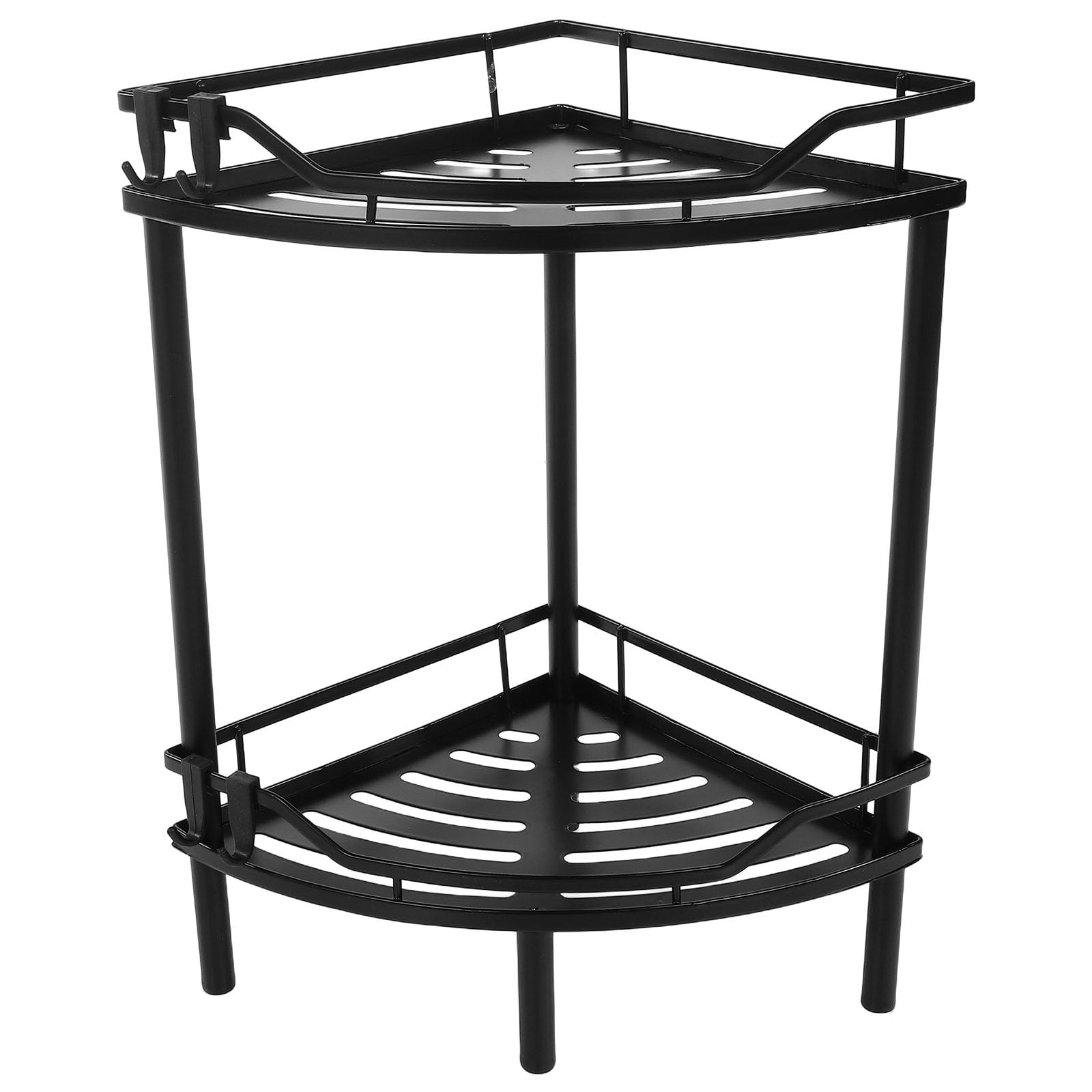 AYCDL 2-Tier Triangular Corner Shelf - Matte Metal Wall-Mounted nizer for Bathroom Shower & Toilet Storage Space-Saving Corner Rack