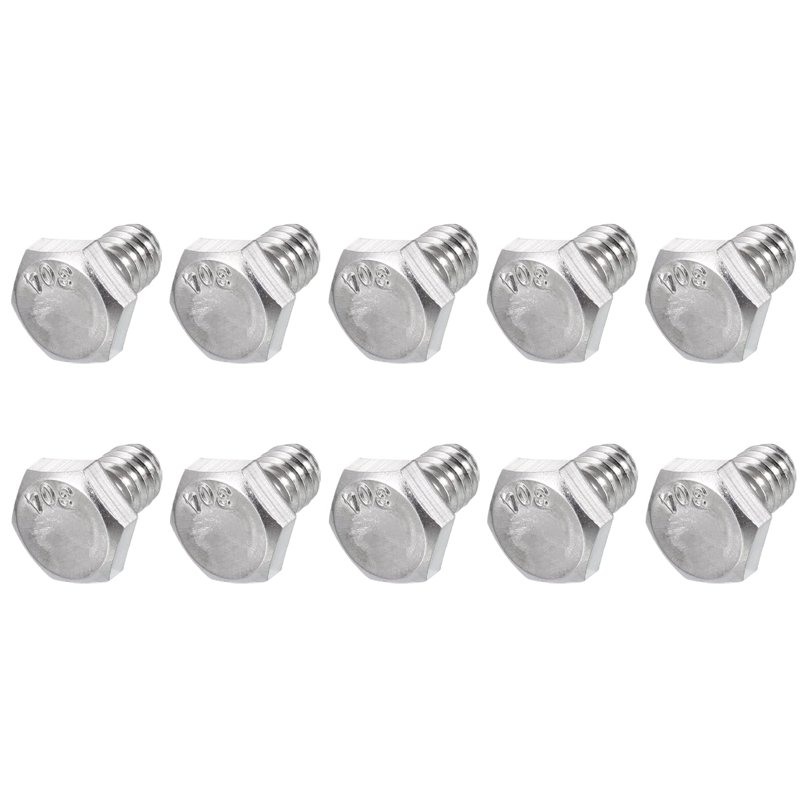 METALLIXITY Hex Head Bolts (1/4-20 x 3/8") 30Pcs, 304 Stainless Steel 18-8, Fully Threaded, External Hex Drive, Plain Finish