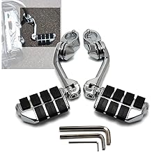 XFMT Chrome Long Highway Pegs 1-1/4" Footpegs Compatible with Harley Davidson/Honda/Yamaha/Kawasaki/BSA/Norton/Triumph Bobber,Chopper,Cafe racer,ATV,UTV,Scooter