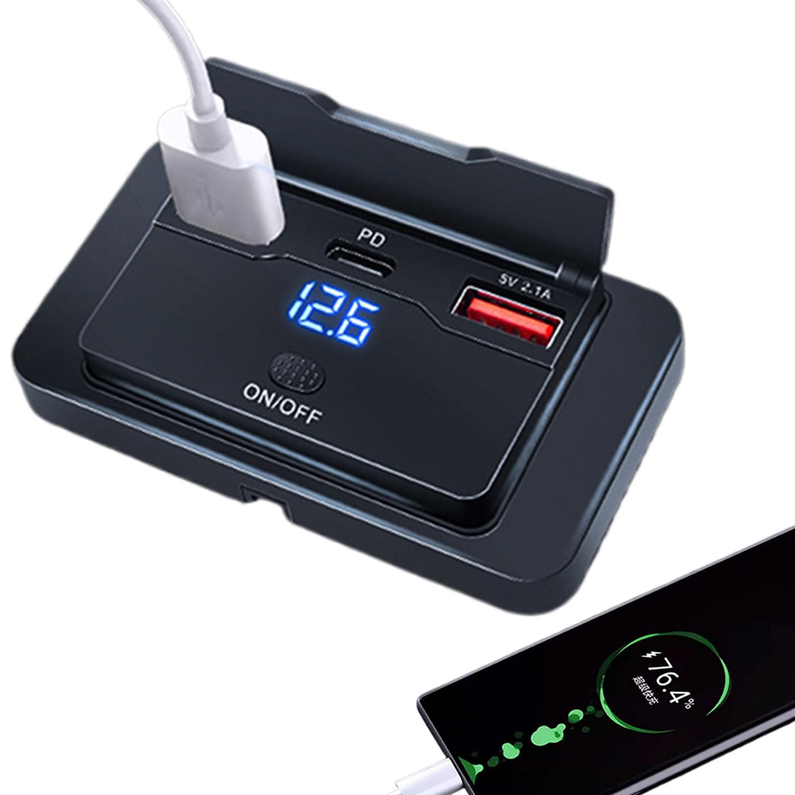 Cargador USB para autocaravana panel de 3 puertos sin taladrar evita daños en cabina 8