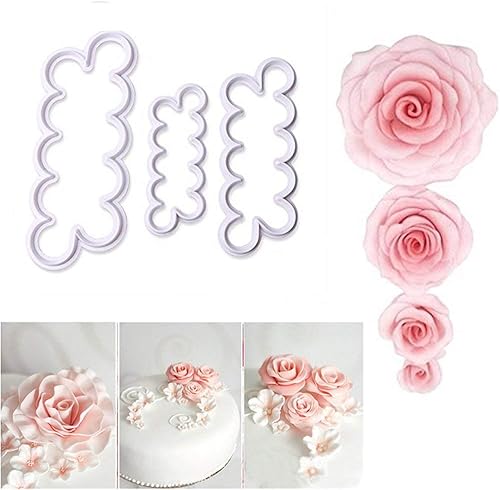 aremazing 3d flor color de rosa Ever cortador Fondant Mold Cake Decorating Maker Mould Baking Herramienta Accesorios