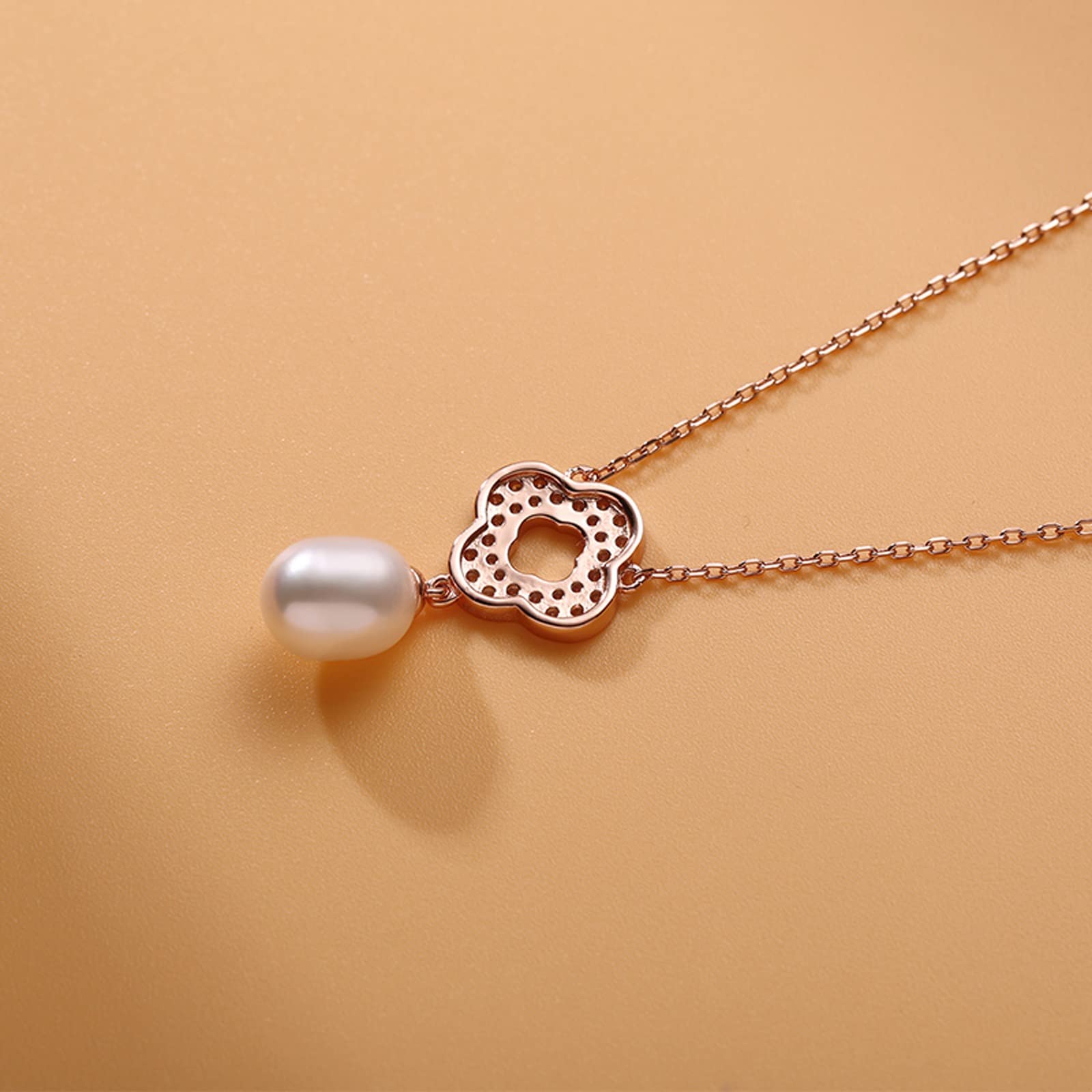 Gioielli/collane/Collana a ciondoli Perle d'Acqua Dolce Collana a Catena da 7-8 mm a Forma di Goccia Bianca Gioielli Presenti Donne Pendenti da Donna