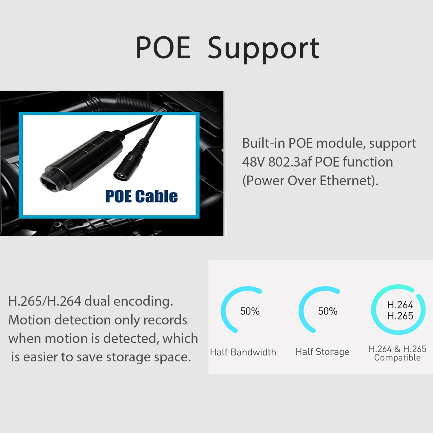 5MP PIR 940nm PoE Cámara IP con Micrófono, 3.7mm Lente 80° LED IR Visión Nocturna CCTV Audio Cámara IP Seguridad Interior, P2P Mini Vídeo PIR CAM Movimiento Detección (IPIR-P-A-HS)