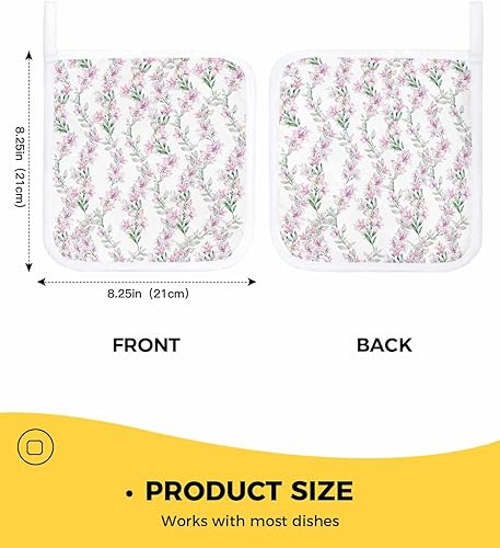 Miniatura 3 de 3 Packs Watercolor Floral Pot Holders Sets for Kitchen,Oven Pan Plate Bowl Pads Heat Proof Mat with Hanging Loop,Terry Cloth Potholders Soft Grip
