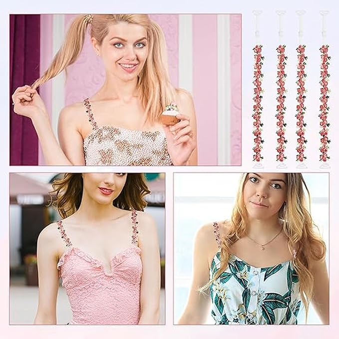 Image of CURATED CART Embroidered Flower Lace Bra Straps for Women -