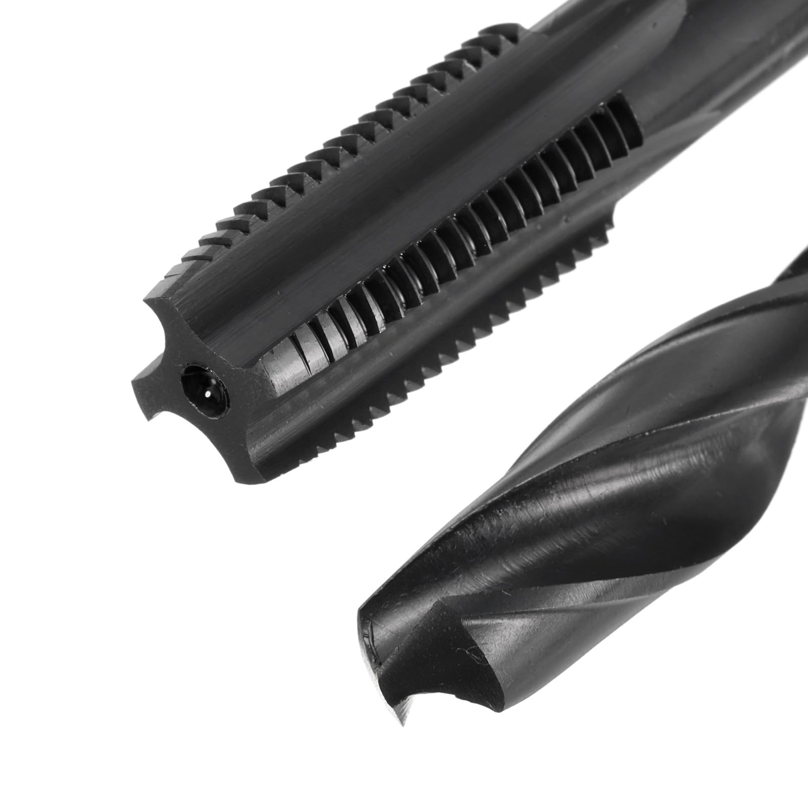 Set di Maschi e Punte da Trapano metrici, 1 Maschio filettato a scanalatura Dritta M14 x 1,5 e 1 Punta elicoidale da 12,5 mm, Utensili per Filettatura e maschiatura in ossido Nero HSS6542