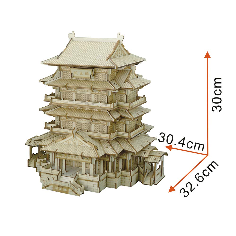 Amazon.co.jp: 3D木製立体パズルDIY中国の有名な建物Tengwangge