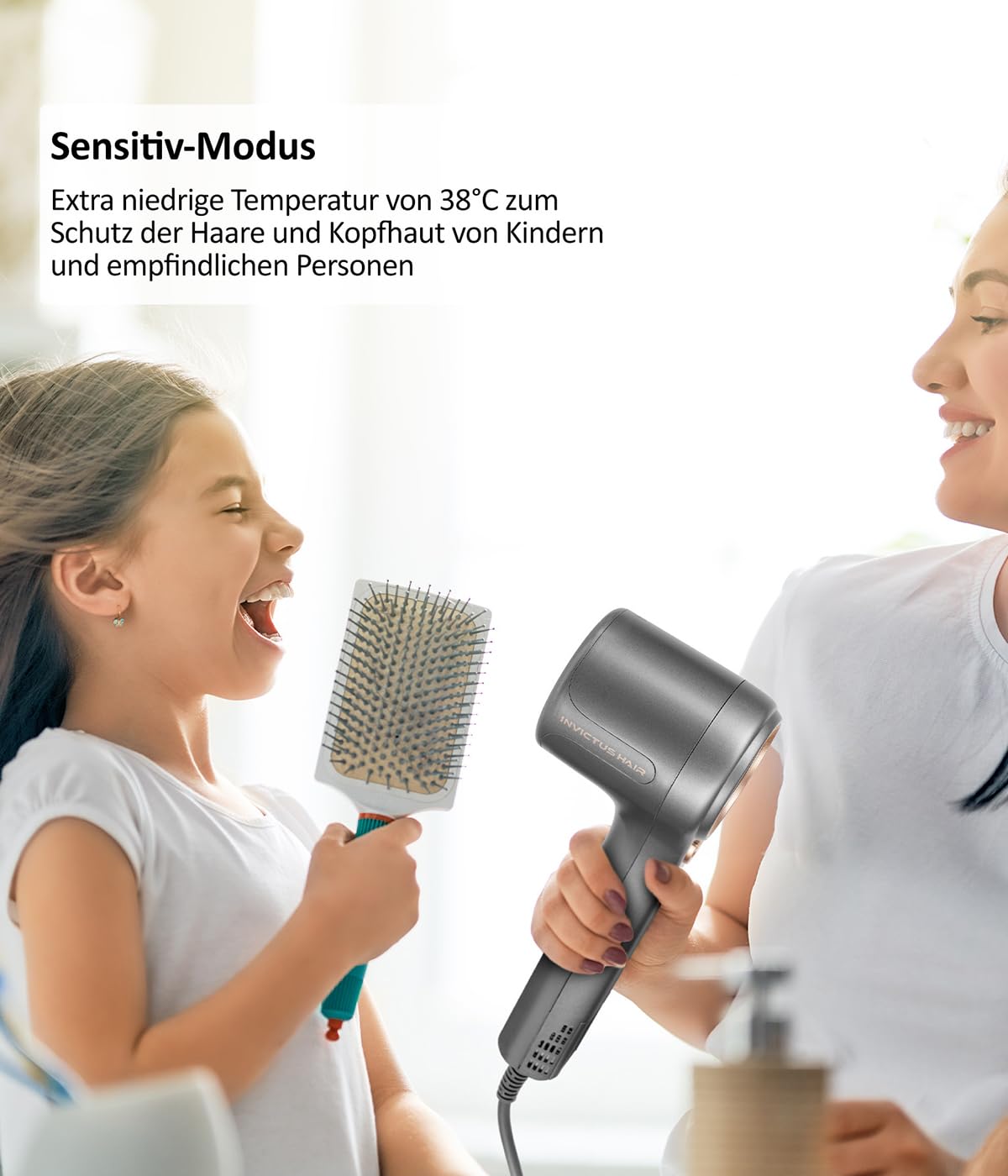 Genius Invictus Föhn Hair D7 Ionen Haartrockner 5 tlg, Reisefön Fön mit 1 Diffusor 3 verschiedene Stylingdüsen, 5 Temperatur- und 3 Geschwindigkeitsstufen, 1600 W Hair Dryer für schnelles Trocknen