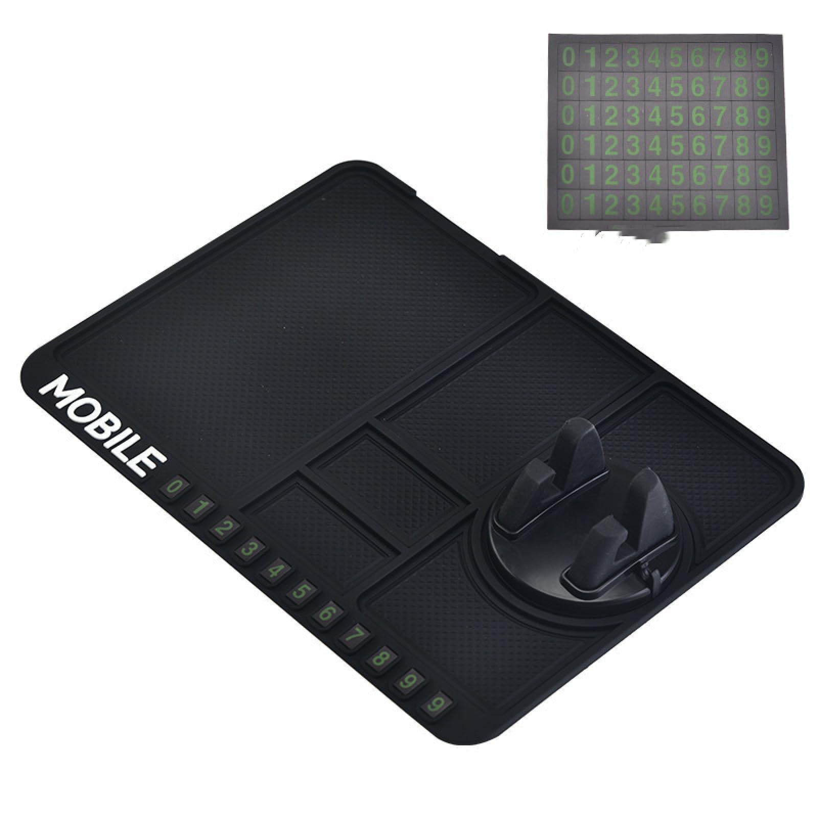 Anti-Slip Mat for Car Mobile Phone Holder, Multi-Functional Car with Instrument Panel to Support Navigation Frame,Swivel Phone Stand，Phone Number Book, Storage Pad (Swivel Bracket Black)