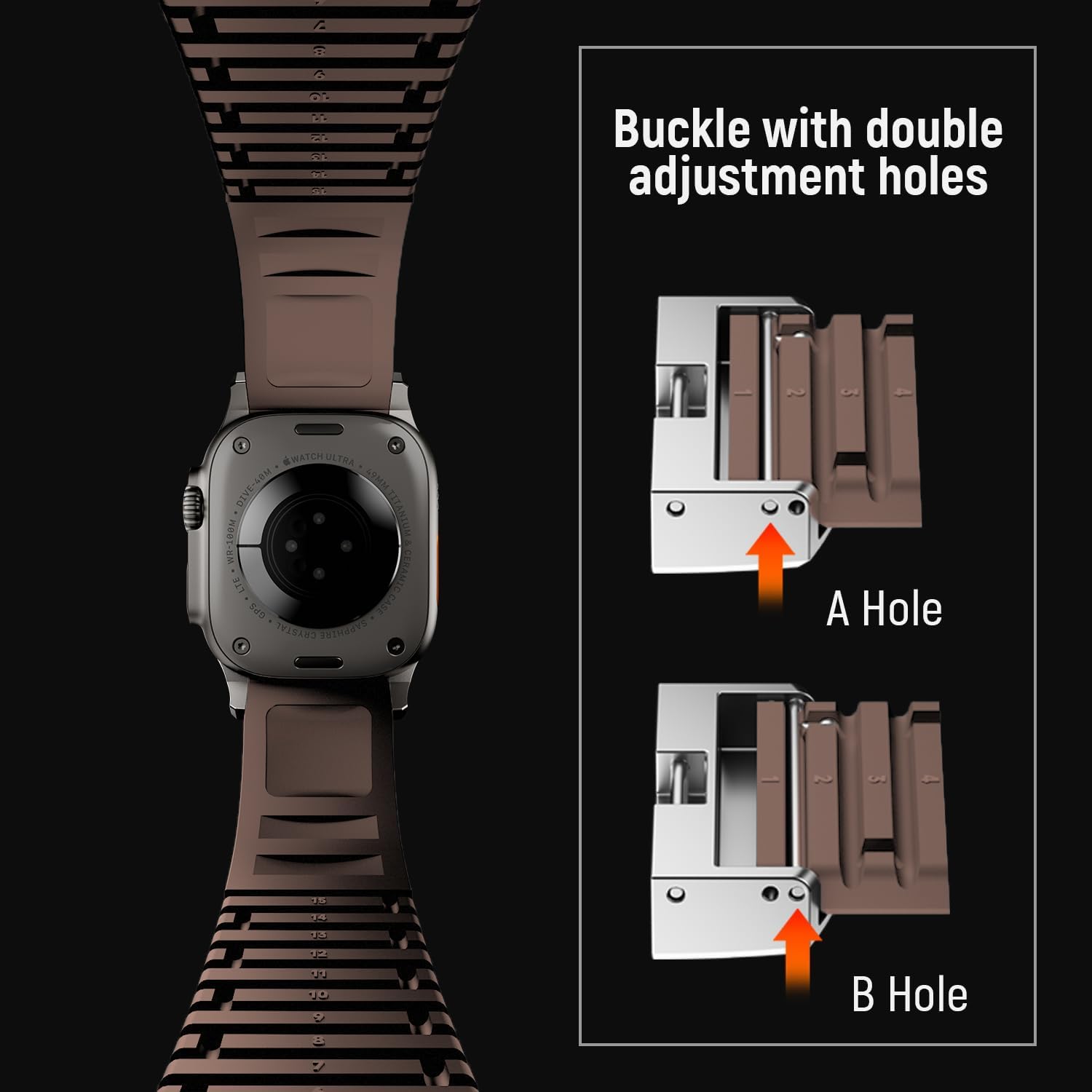 Modern Silicone Watch Band for Apple Watch Ultra 2 Band 49mm 46mm 45mm 44mm, Luxury Rugged Silicone Rubber Strap with Metal Connector & Folding Clasp for iWatch Ultra Series 10 9 8 7 6 5 4 3 2 1 SE for Men