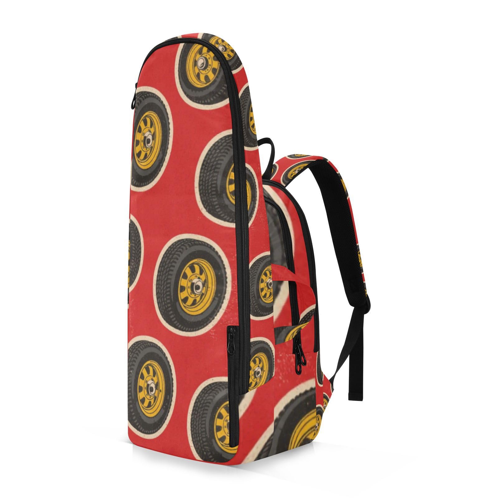Tennis Badminton Racquet Bag Red Retro Wheels Zipper Tennis Bag Gym Bag | Large Storage,for Women, Men, Teenagers,maleta para pala de padel