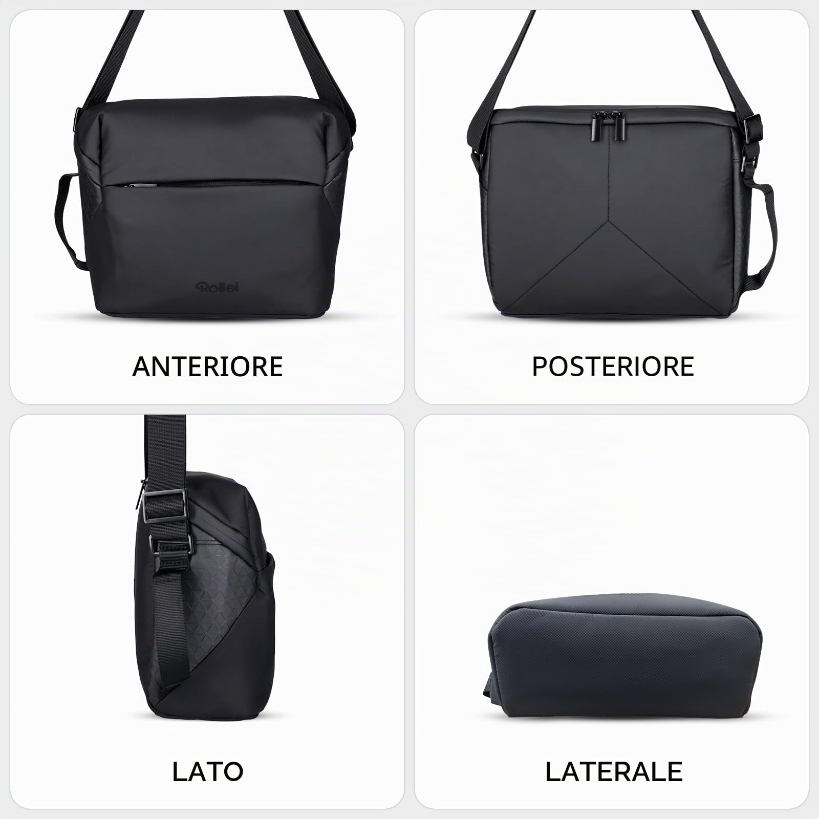 Borsa a Tracolla, Rollei Fotoliner Drone Bag Borsa da Viaggio Portatile per Drone Borse a Spalla Singola per Droni DJI Flip/DJI Mini 3(Pro)/4(Pro)/4K/SE Series e Accessori Nero Borsa-Drone-Borse-Droni