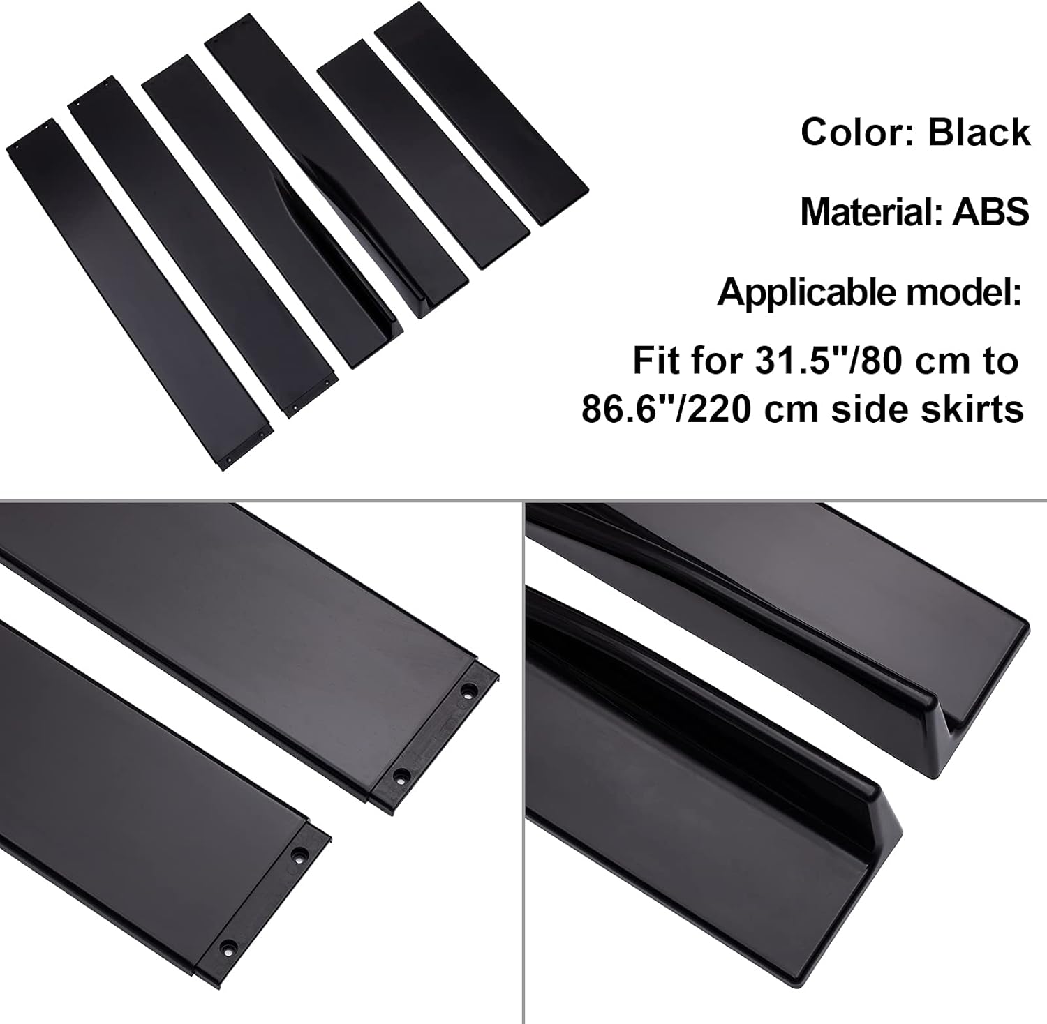 Amazon Crazy 🔥 Deals Spurtar Side Skirts for Cars Body Kit 86.6 Inch/2.2M Rocker Panel Exterior Lower Side Bottom Line Extensions ABS Black Compatible with Honda, Toyota, BMW, Chevrolet & More