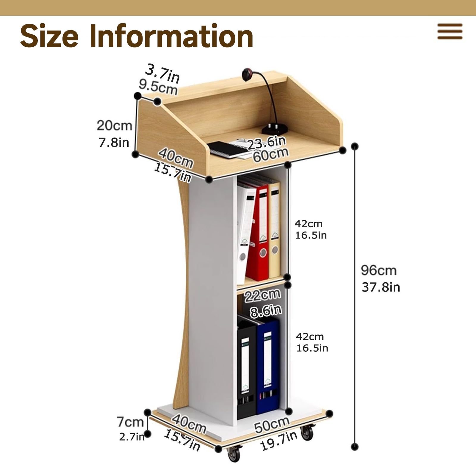 Pupitre en Bois pour présentations et conférences, Support d'affichage pour Bureaux, écoles, églises et événements, lutrin Polyvalent pour la Prise de Parole en Public