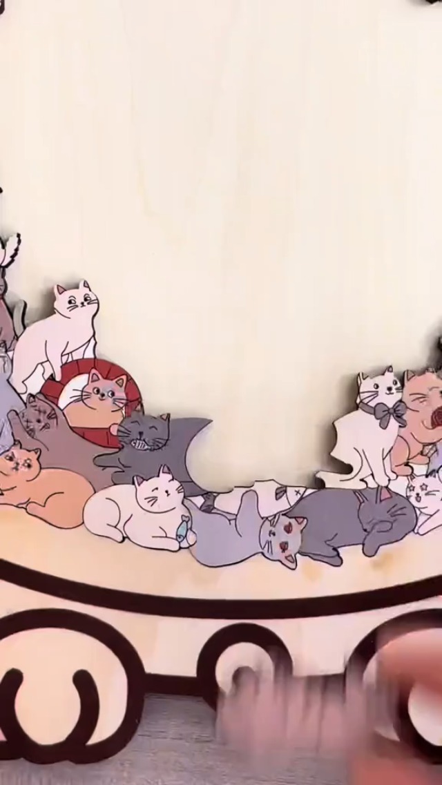 135-Piece Morandi-Colored Cat Shaped Wooden Jigsaw Puzzle, Cat Shaped Wooden Puzzle, Unique Animal Shape WoodPuzzle, CreativePuzzle Gifts For Cats Lovers, Home Decor (A