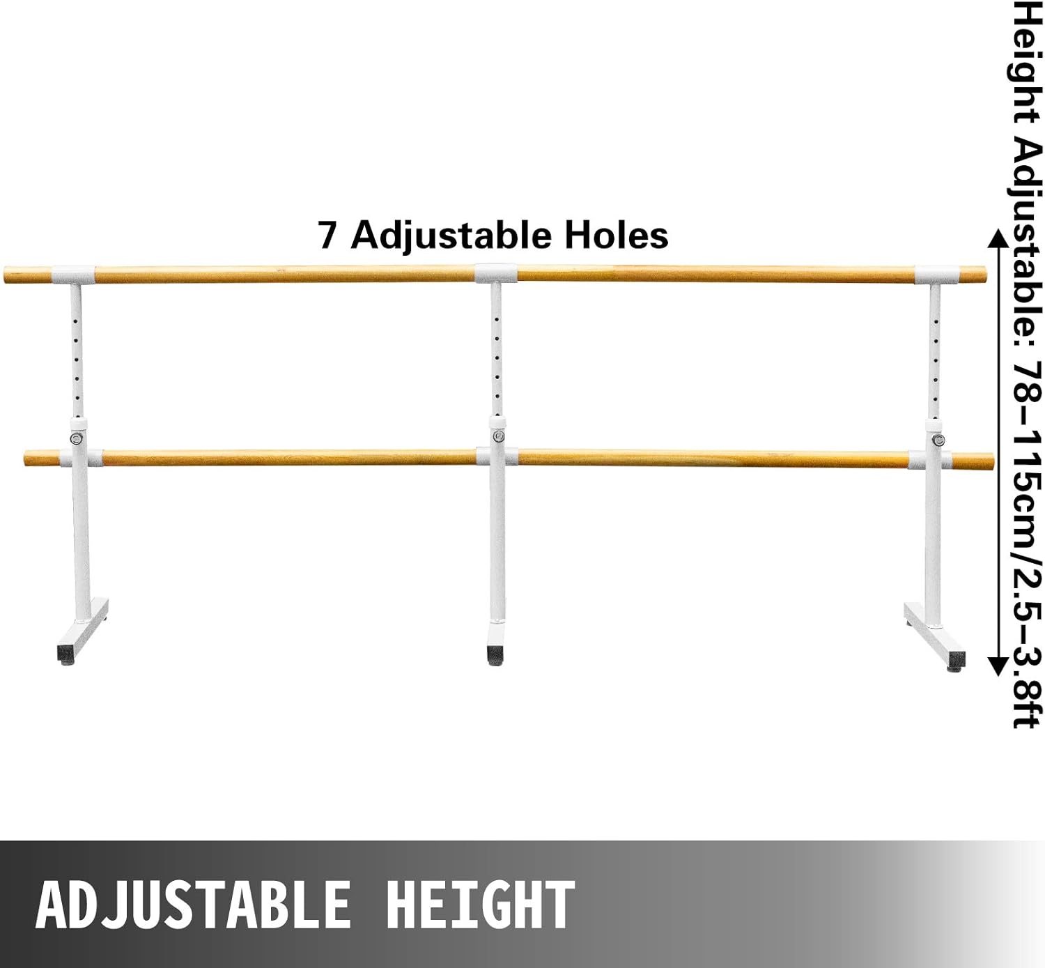 Happybuy Ballet Barre Bar ，Double Stretching Dance Bar，High Adjustable Portable Ballet Bar, White，Barre Exercise Equipment for Home and Gym, Stretching Dance bar : Sports & Outdoors