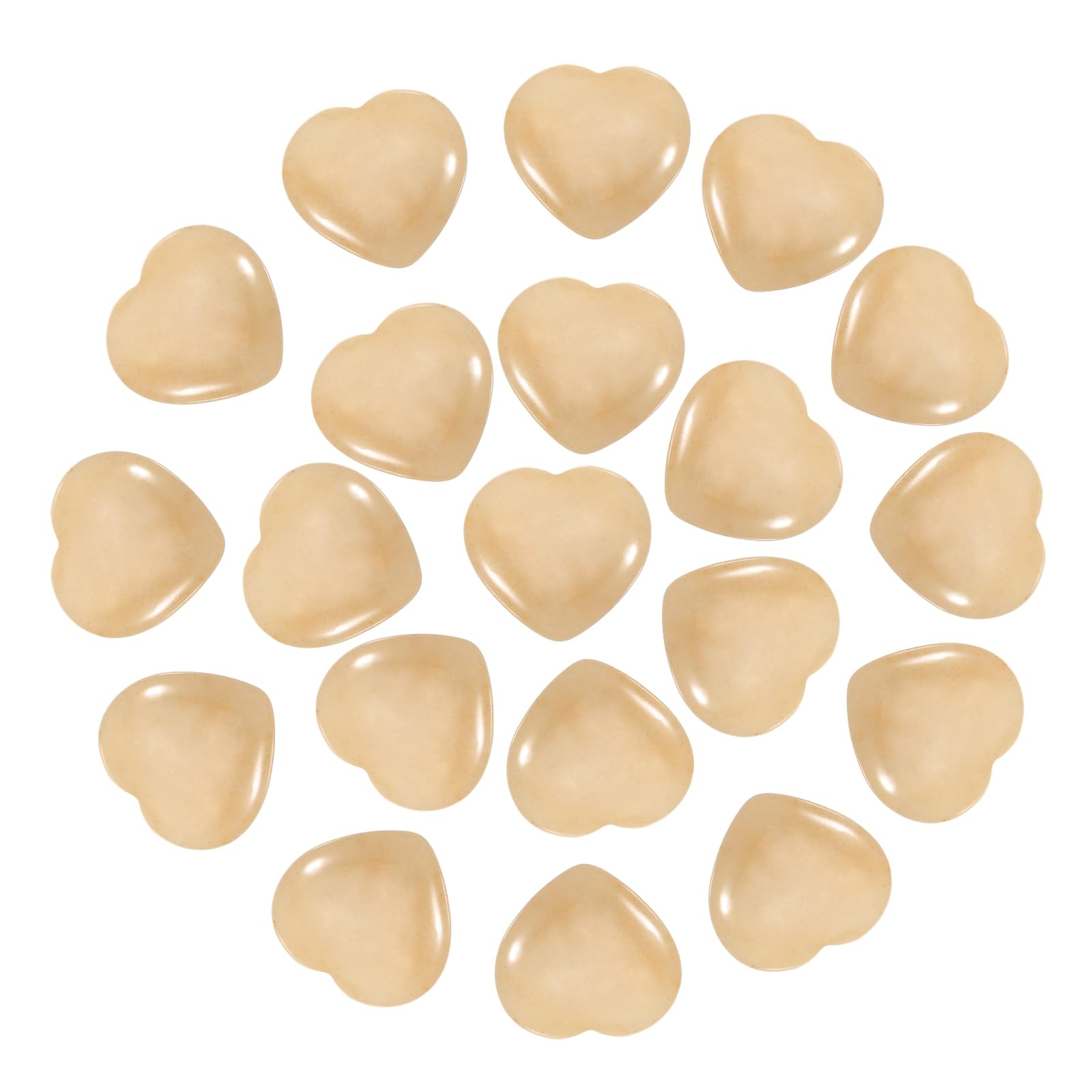 PATIKIL 20 Pcs Natural Heart Shaped Crystal Stone, 1 Inch Mini Polished Love Gemstone Crystal