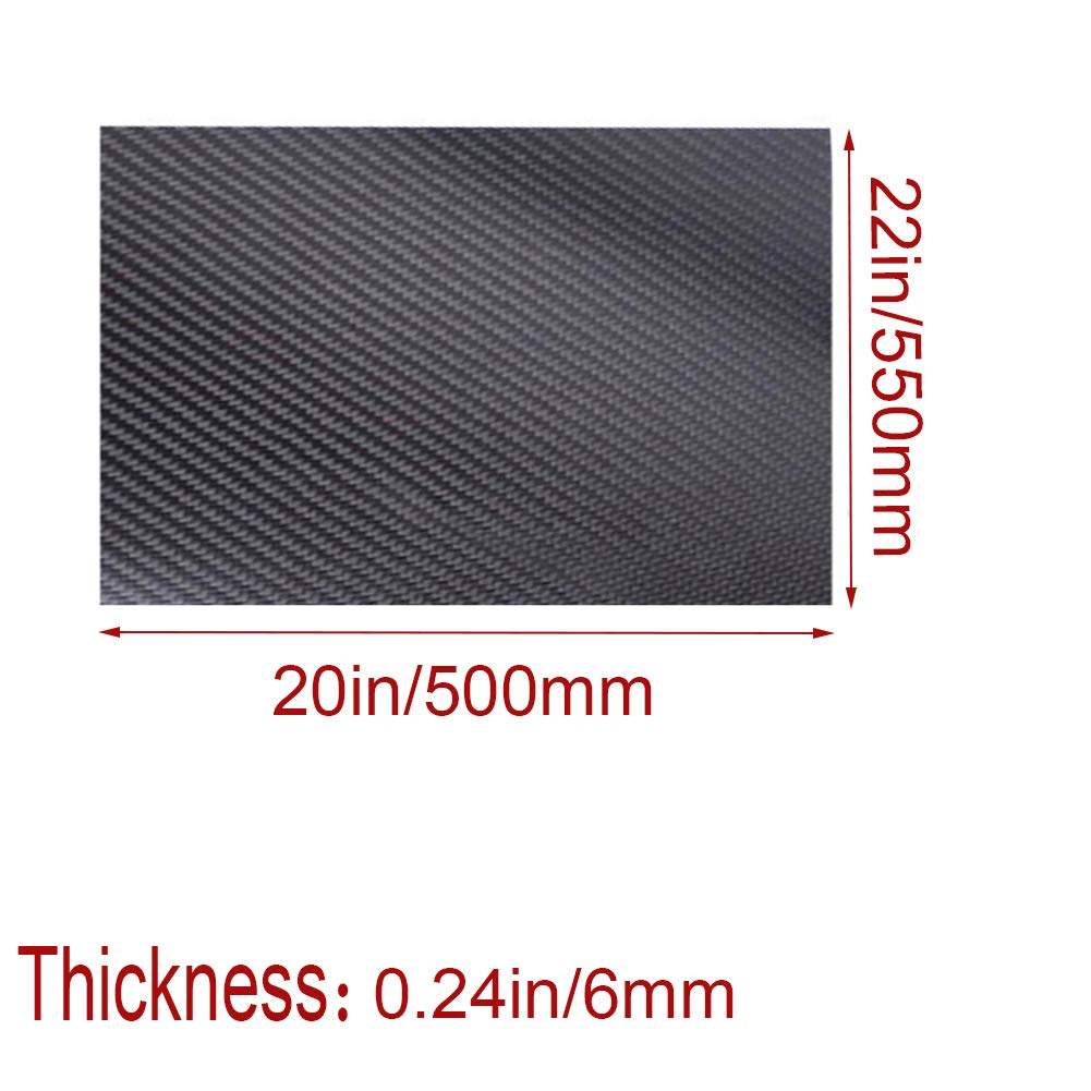 Karbon, Kohlefaserplatten, Platte, 3K-Platte, starres Laminat, Hubschrauber-Twill, matt, 500 mm x 550 mm, zuschneidbar(Thickness6mm)