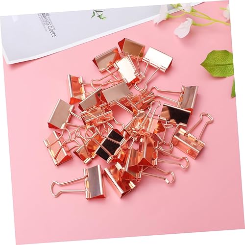 Miniatura 3 de Tofficu Clip para carpeta, 24 unidades, clips de archivo, clips de carpeta de papel, clips de carpeta de oficina, clip de carpeta Elliot de oro rosa