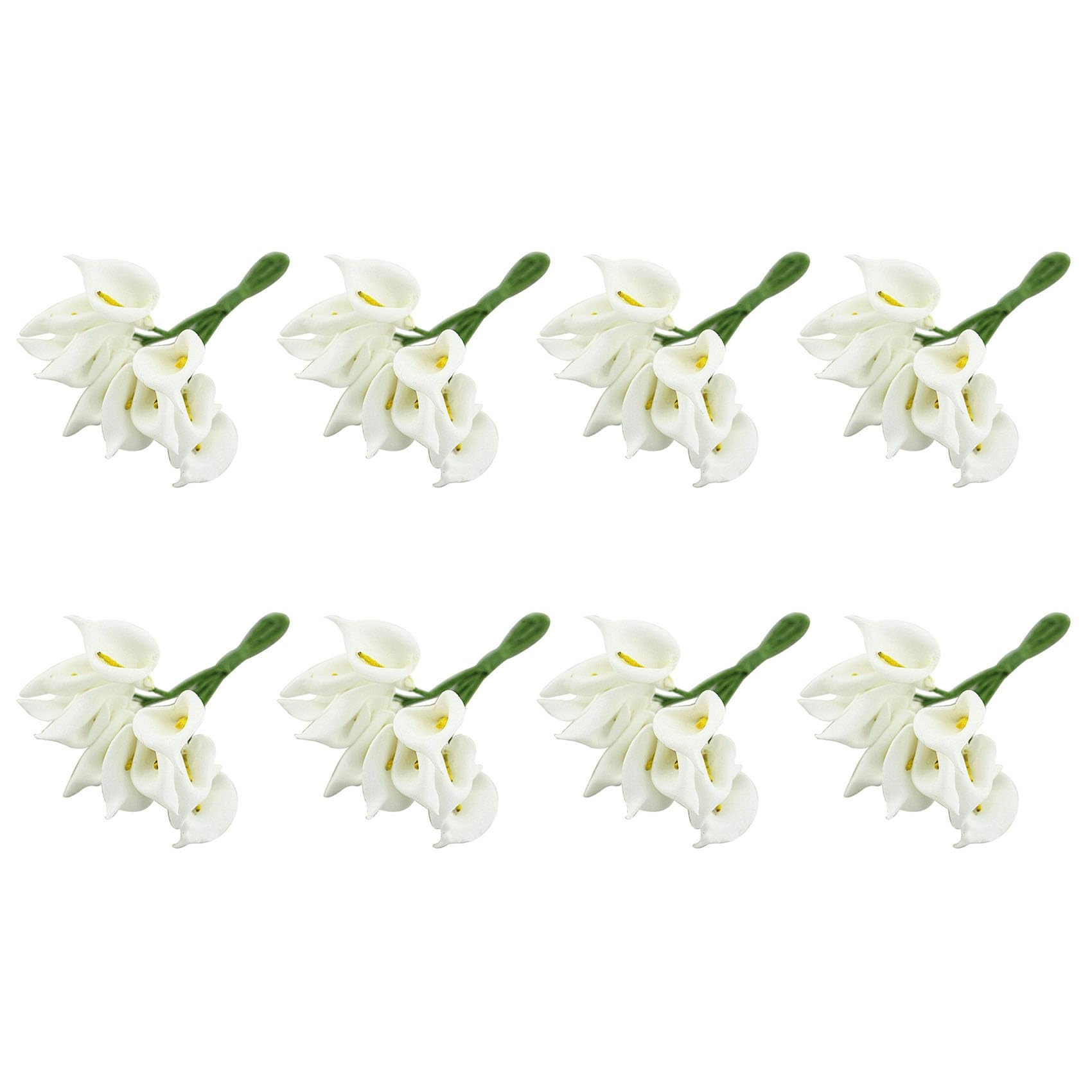Vjsujehgy 96Pcs Mini Calla Artificial Flower Bouquet Wedding Decoration DIY Wreath Gift White