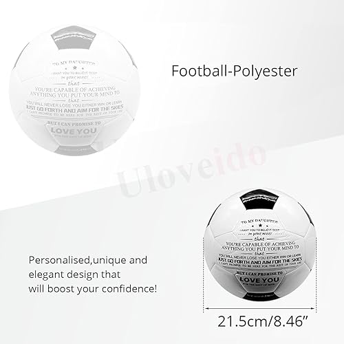 Miniatura 4 de Uloveido Balón de fútbol tradicional blanco y negro de alto rendimiento para hijo, hija, nieto, cumpleaños, Navidad, regalo de cumpleaños, Navidad,