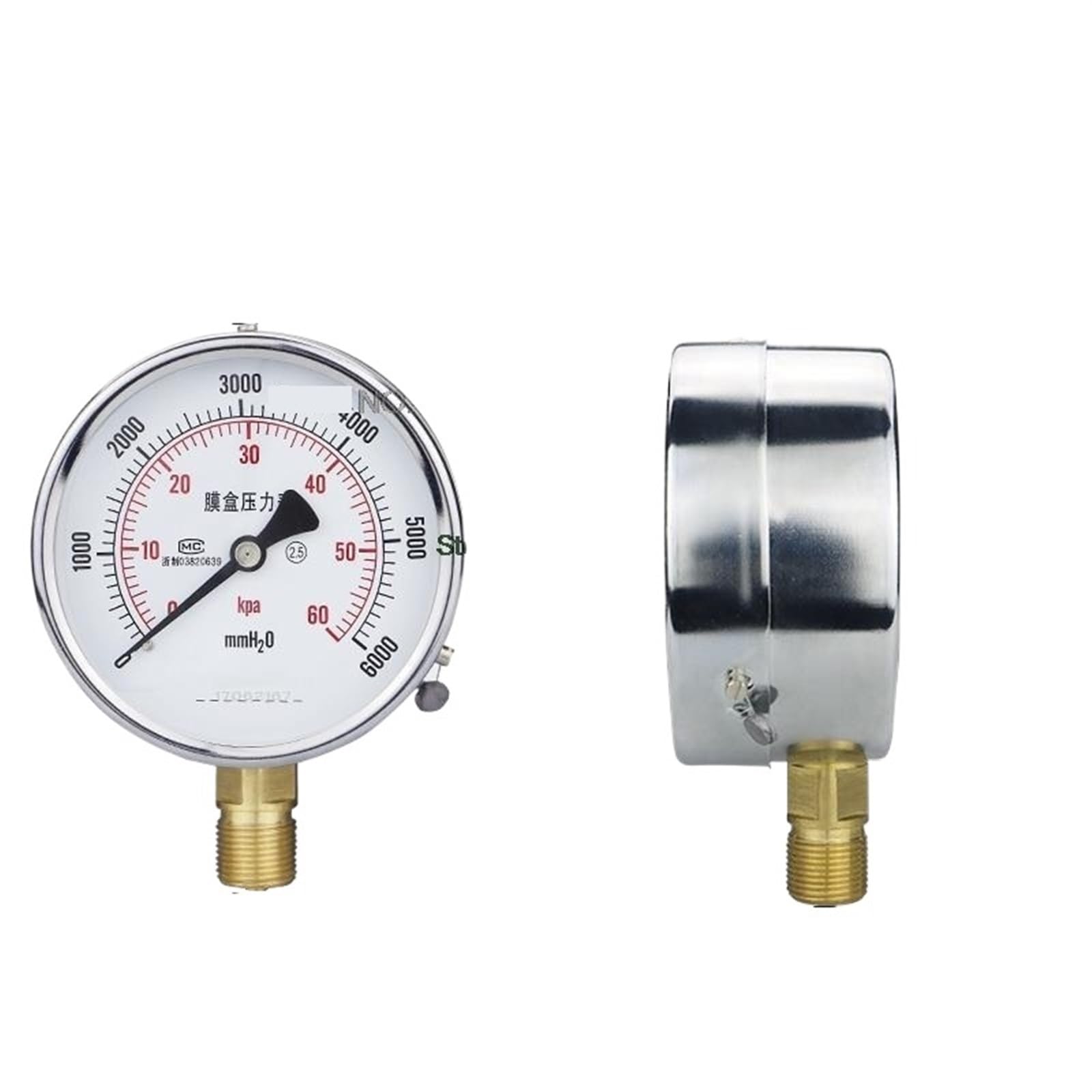 Manómetro YE100 Medidor de presión diferencial KPG Medidor de Gas Natural YE-100 (0-25 KPa)