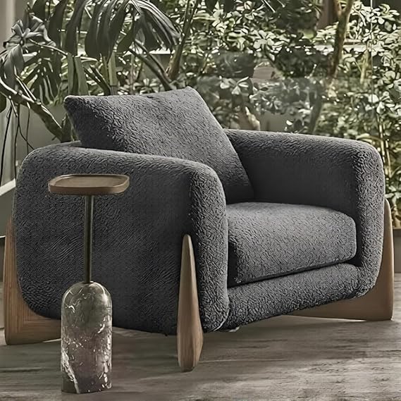 Image of A to Z Furniture Classic Chesterfield Sofa Set Luxury Chesterfield Sofa in for Home Living Room & Office (3+1=4 Seater Sofa with Ottoman Dark Grey)