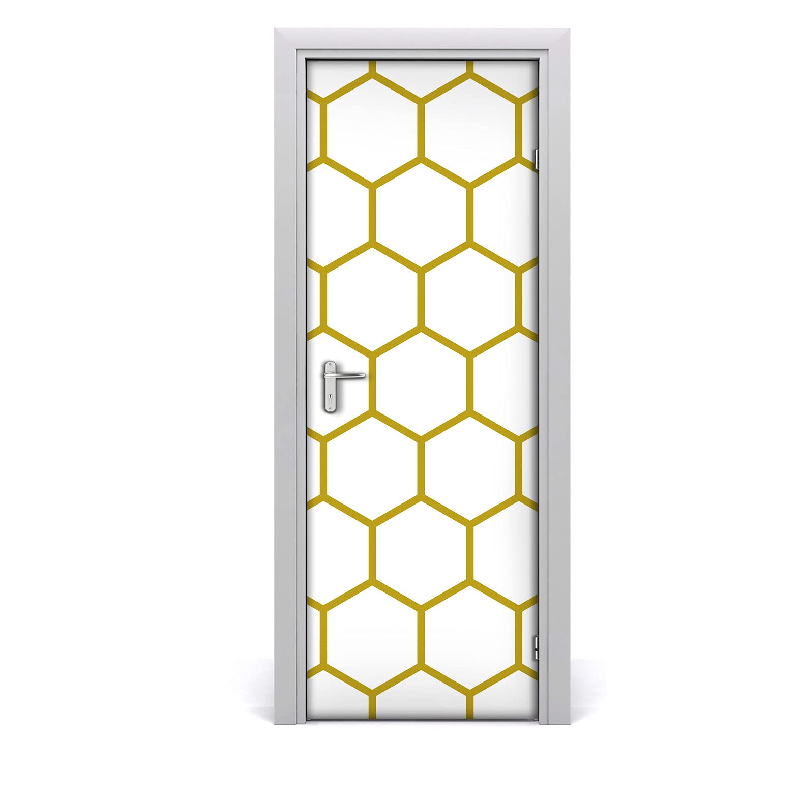 Sticker mural de porte Magic-Stick étanche motif géométrique or 77x200cm