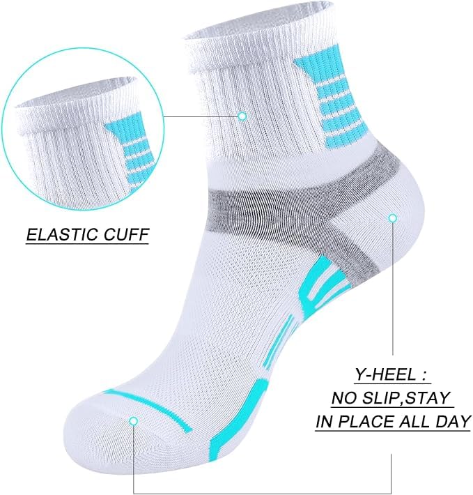 12 Pairs Womens Ankle Socks Lightweight Breathable Casual Mini Crew Quarter Socks For Women3